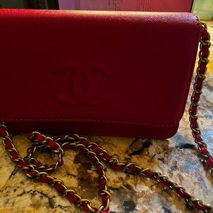 Cute Red Nighttime Bag, brand new, need money for school tuition. Never used,